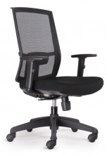 KAL Chair. Synchro Mech. Arms. 135Kg. Black Mesh, Black Fabric Standard